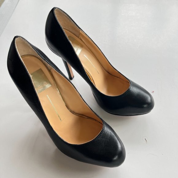 DOLCE VITA DV BLACK LEATHER HIGH HEELS PLATFORM WOMENS SIZE 6M - Picture 3 of 7